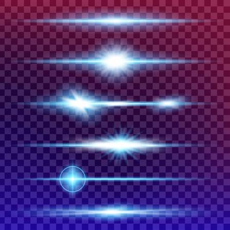 Creative concept Vector set of glow light effect stars bursts with sparkles isolated on black background. For illustration template art design, banner for Christmas celebrate, magic flash energy ray.のイラスト素材