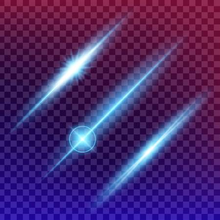 Creative concept Vector set of glow light effect stars bursts with sparkles isolated on black background. For illustration template art design, banner for Christmas celebrate, magic flash energy ray.のイラスト素材