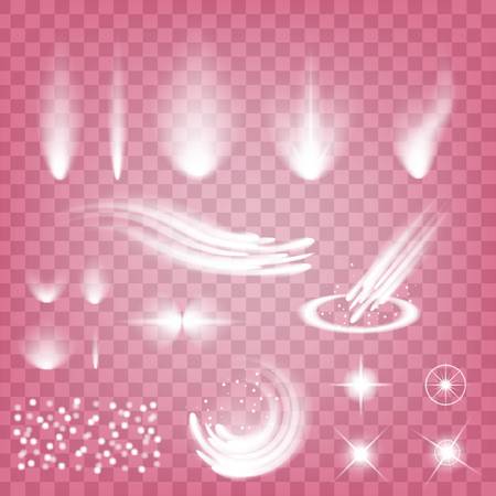 Creative concept Vector set of glow light effect stars bursts with sparkles isolated on black background. For illustration template art design.のイラスト素材