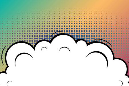 Abstract creative concept vector comic pop art style blank, layout template with clouds beams and...