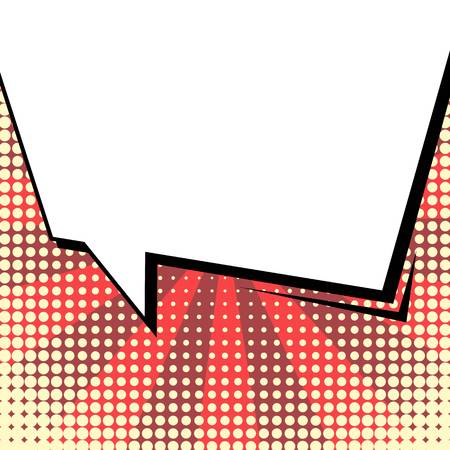 Abstract creative concept vector comic pop art style blank, layout template with clouds beams and isolated dots background. For sale banner, empty speech bubble set, illustration halftone book design.のイラスト素材
