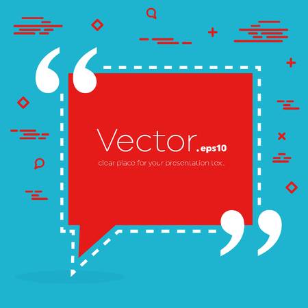 Abstract concept vector empty speech square quote text bubble. For web and mobile app isolated on background, illustration template design, creative presentation, business infographic social media.のイラスト素材