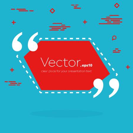 Abstract concept vector empty speech square quote text bubble. For web and mobile app isolated on background, illustration template design, creative presentation, business infographic social media.のイラスト素材