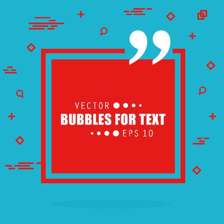 Abstract concept vector empty speech square quote text bubble. For web and mobile app isolated on background, illustration template design, creative presentation, business infographic social media.のイラスト素材