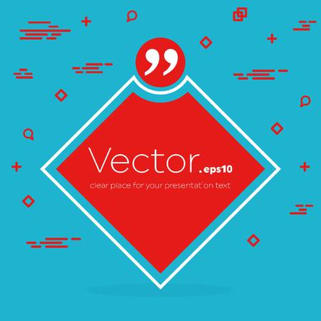 Abstract concept vector empty speech square quote text bubble. For web and mobile app isolated on background, illustration template design, creative presentation, business infographic social media.のイラスト素材