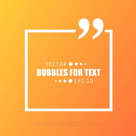 Abstract concept vector empty speech square quote text bubble. For web and mobile app isolated on background, illustration template design, creative presentation, business infographic social media.のイラスト素材