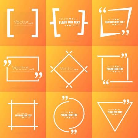 Abstract concept vector empty speech square quote text bubble. For web and mobile app isolated on background, illustration template design, creative presentation, business infographic social media.のイラスト素材