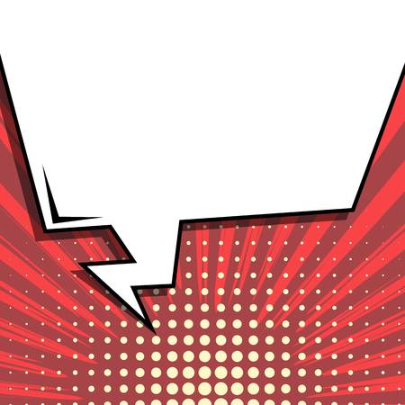 Abstract creative concept vector comic pop art style blank, layout template with clouds beams and isolated dots background. For sale banner, empty speech bubble set, illustration halftone book designのイラスト素材