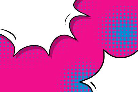 Abstract creative concept vector comic pop art style blank, layout template with clouds beams and isolated dots background. For sale banner, empty speech bubble set, illustration halftone book designのイラスト素材