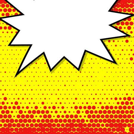 Abstract creative concept vector comic pop art style blank, layout template with clouds beams and isolated dots background. For sale banner, empty speech bubble set, illustration halftone book design.のイラスト素材