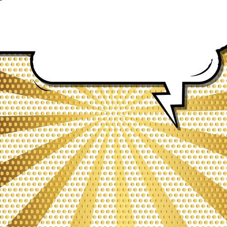 Abstract creative concept vector comic pop art style blank, layout template with clouds beams and isolated dots background. For sale banner, empty speech bubble set, illustration halftone book design.のイラスト素材