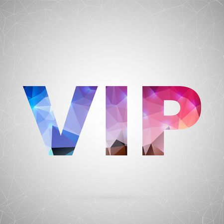 Abstract creative concept vector icon of vip. For web and mobile content isolated on background, unusual template design, flat silhouette object and social media image, triangle art origami.のイラスト素材