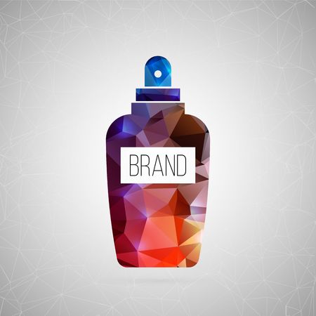 Abstract creative concept vector icon of empty tube. For web and mobile content isolated on background, unusual template design, flat silhouette object and social media image, triangle art origami.のイラスト素材