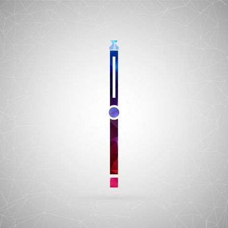 Abstract creative concept vector icon of cigarette. For web and mobile content isolated on background, unusual template design, flat silhouette object and social media image, triangle art origami.のイラスト素材