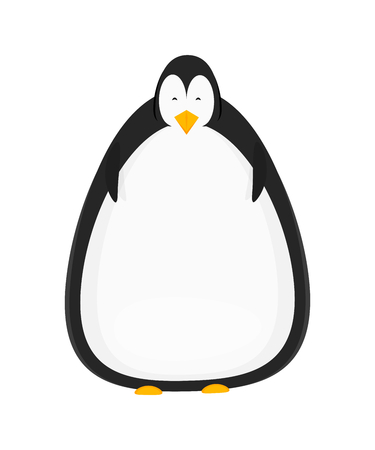 Abstract creative funny cartoon penguin set isolated on transparent background. For web and mobile app, clipart art. Concept idea design element. Vector illustration theme.のイラスト素材