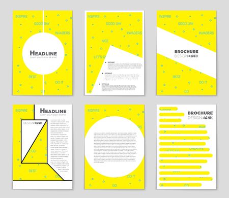 Abstract vector layout background set. For art template design, list, front page, mockup brochure theme style, banner, idea, cover, booklet, print, flyer, book, blank, card, ad, sign, sheet,, a4のイラスト素材