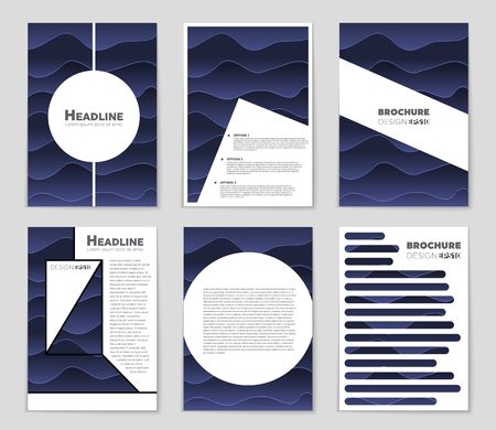 Abstract vector layout background set. For art template design, list, front page, mockup brochure theme style, banner, idea, cover, booklet, print, flyer, book, blank, card, ad, sign, sheet,, a4のイラスト素材