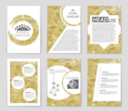 Abstract vector layout background set. For art template design, list, front page, mockup brochure theme style, banner, idea, cover, booklet, print, flyer, book, blank, card, ad, sign, sheet,, a4のイラスト素材