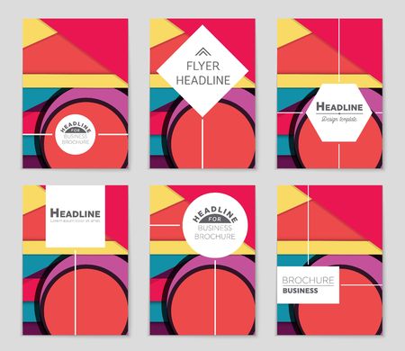 Abstract vector layout background set. For art template design, list, front page, mockup brochure theme style, banner, idea, cover, booklet, print, flyer, book, blank, card, ad, sign, sheet,, a4.のイラスト素材