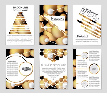 Abstract vector layout background set. For art template design, list, front page, mockup brochure theme style, banner, idea, cover, booklet, print, flyer, book, blank, card, ad, sign, sheet,, a4.のイラスト素材
