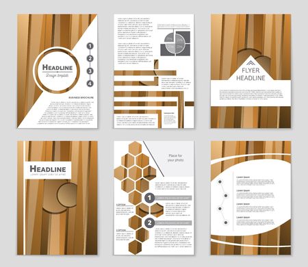 Abstract vector layout background set. For art template design, list, front page, mockup brochure theme style, banner, idea, cover, booklet, print, flyer, book, blank, card, ad, sign, sheet,, a4.のイラスト素材