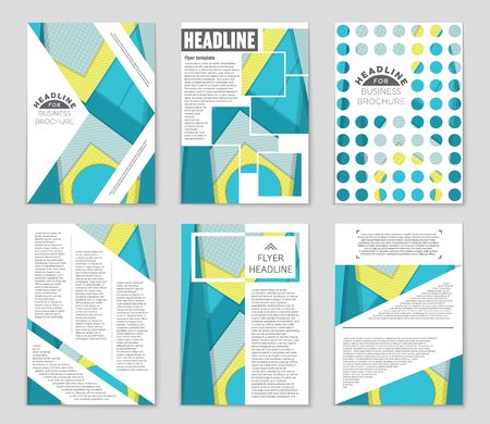 Abstract vector layout background set. For art template design, list, front page, mockup brochure theme style, banner, idea, cover, booklet, print, flyer, book, blank, card, ad, sign, sheet,, a4のイラスト素材