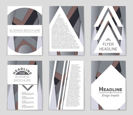 Abstract vector layout background set. For art template design, list, front page, mockup brochure theme style, banner, idea, cover, booklet, print, flyer, book, blank, card, ad, sign, sheet,, a4.のイラスト素材