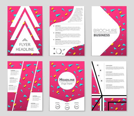 Abstract vector layout background set. For art template design, list, front page, mockup brochure theme style, banner, idea, cover, booklet, print, flyer, book, blank, card, ad, sign, sheet,, a4.のイラスト素材