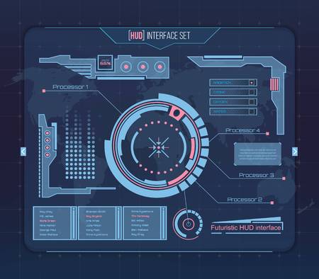 Abstract future, concept vector futuristic blue virtual graphic touch user interface HUD. For web, site, mobile applications isolated on background, techno, online design, business, gui, ui, kit, hudのイラスト素材