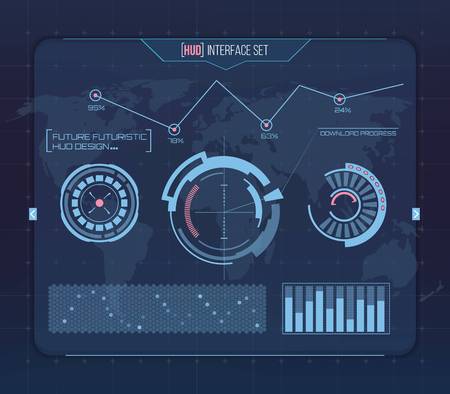 Abstract future, concept vector futuristic blue virtual graphic touch user interface HUD. For web, site, mobile applications isolated on background, techno, online design, business, gui, ui, kit, hudのイラスト素材