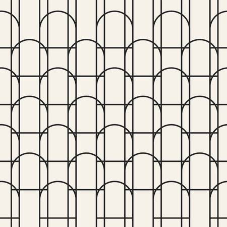 Abstract concept vector monochrome geometric pattern. Black and white minimal background. Creative illustration template. Seamless stylish texture. For wallpaper, surface, web design, textile, decor.のイラスト素材
