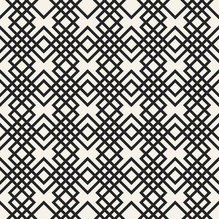 Abstract concept vector monochrome geometric pattern. Black and white minimal background. Creative illustration template. Seamless stylish texture. For wallpaper, surface, web design, textile, decor.のイラスト素材
