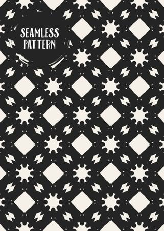 Abstract concept vector monochrome geometric pattern. Black and white minimal background. Creative illustration template. Seamless stylish texture. For wallpaper, surface, web design, textile, decorのイラスト素材