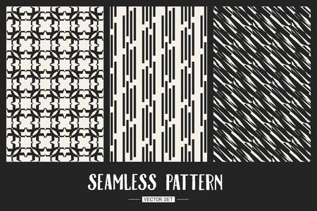 Abstract concept vector monochrome geometric pattern. Black and white minimal background. Creative illustration template. Seamless stylish texture. For wallpaper, surface, web design, textile, decorのイラスト素材