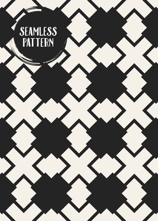 Abstract concept vector monochrome geometric pattern. Black and white minimal background. Creative illustration template. Seamless stylish texture. For wallpaper, surface, web design, textile, decorのイラスト素材