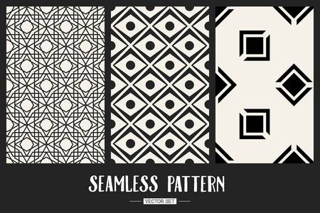 Abstract concept vector monochrome geometric pattern. Black and white minimal background. Creative illustration template. Seamless stylish texture. For wallpaper, surface, web design, textile, decorのイラスト素材