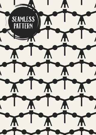 Abstract concept vector monochrome geometric pattern. Black and white minimal background. Creative illustration template. Seamless stylish texture. For wallpaper, surface, web design, textile, decorのイラスト素材