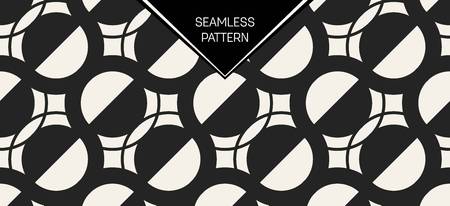 Abstract concept vector monochrome geometric pattern. Black and white minimal background. Creative illustration template. Seamless stylish texture. For wallpaper, surface, web design, textile, decorのイラスト素材