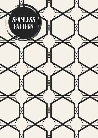 Abstract concept vector monochrome geometric pattern. Black and white minimal background. Creative illustration template. Seamless stylish texture. For wallpaper, surface, web design, textile, decorのイラスト素材