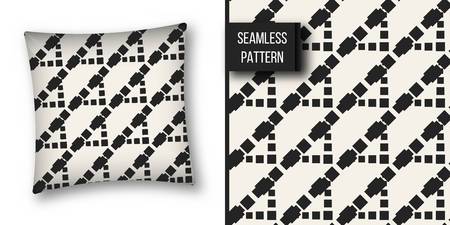 Abstract concept vector monochrome geometric pattern. Black and white minimal background. Creative...