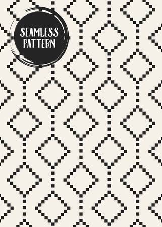 Abstract concept vector monochrome geometric pattern. Black and white minimal background. Creative illustration template. Seamless stylish texture. For wallpaper, surface, web design, textile, decorのイラスト素材