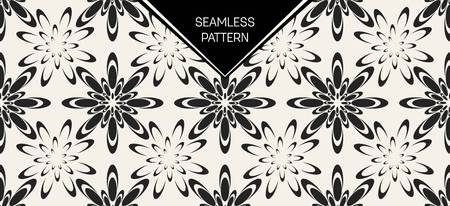 Abstract concept vector monochrome geometric pattern. Black and white minimal background. Creative illustration template. Seamless stylish texture. For wallpaper, surface, web design, textile, decorのイラスト素材