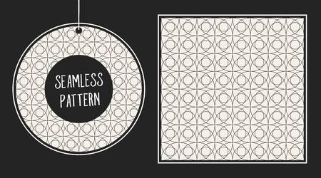 Abstract concept vector monochrome geometric pattern. Black and white minimal background. Creative illustration template. Seamless stylish texture. For wallpaper, surface, web design, textile, decorのイラスト素材