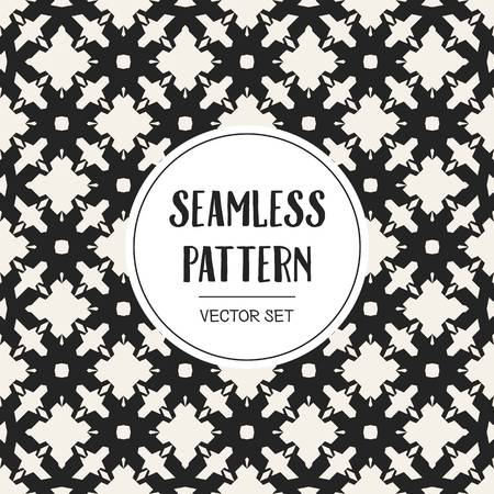 Abstract concept vector monochrome geometric pattern. Black and white minimal background. Creative illustration template. Seamless stylish texture. For wallpaper, surface, web design, textile, decorのイラスト素材
