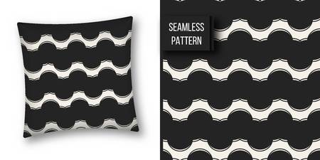 Abstract concept vector monochrome geometric pattern. Black and white minimal background. Creative...
