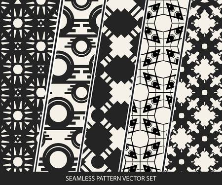 Abstract concept vector monochrome geometric pattern. Black and white minimal background. Creative illustration template. Seamless stylish texture. For wallpaper, surface, web design, textile, decorのイラスト素材