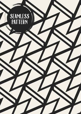 Abstract concept vector monochrome geometric pattern. Black and white minimal background. Creative illustration template. Seamless stylish texture. For wallpaper, surface, web design, textile, decorのイラスト素材