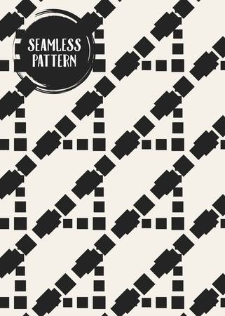 Abstract concept vector monochrome geometric pattern. Black and white minimal background. Creative illustration template. Seamless stylish texture. For wallpaper, surface, web design, textile, decorのイラスト素材