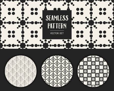 Abstract concept vector monochrome geometric pattern. Black and white minimal background. Creative illustration template. Seamless stylish texture. For wallpaper, surface, web design, textile, decorのイラスト素材