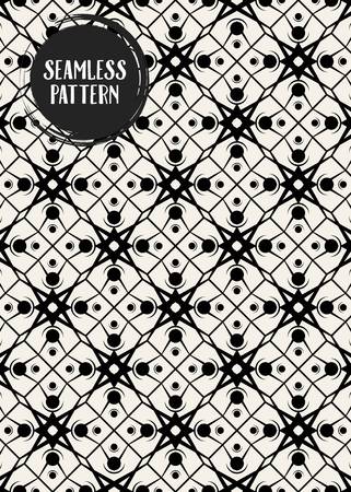Abstract concept vector monochrome geometric pattern. Black and white minimal background. Creative illustration template. Seamless stylish texture. For wallpaper, surface, web design, textile, decorのイラスト素材